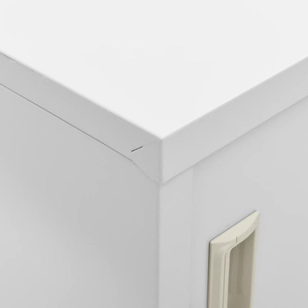vidaXL Locker Cabinet Light Gray 35.4"x17.7"x36.4" Steel, 336440. Picture 7