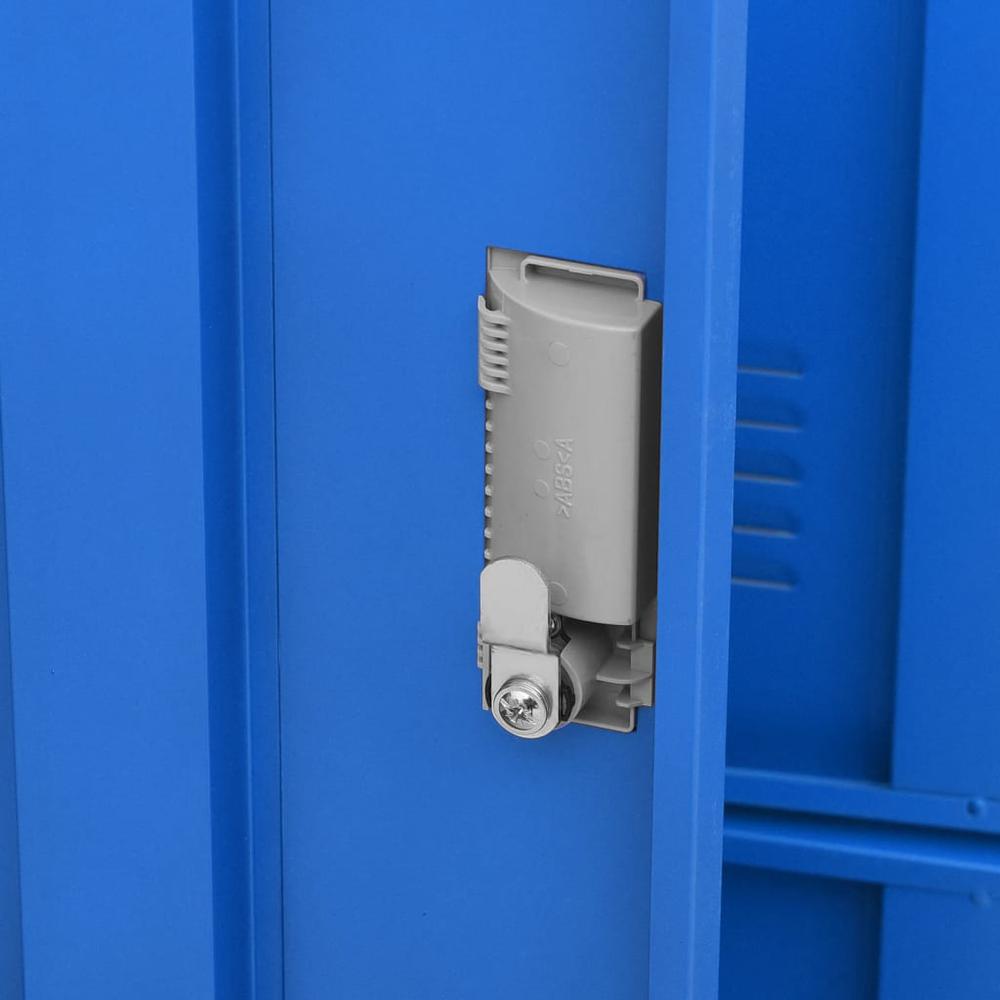 vidaXL Locker Cabinet Light Gray and Blue 35.4"x17.7"x36.4" Steel, 336441. Picture 6