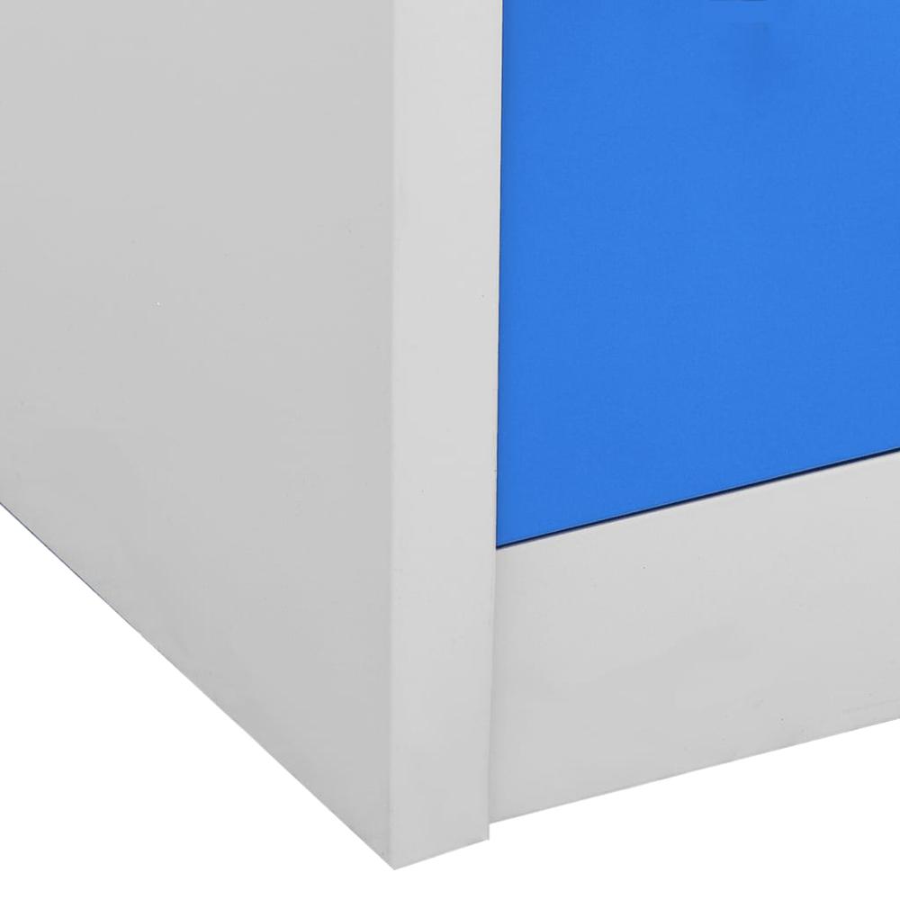 vidaXL Locker Cabinet Light Gray and Blue 35.4"x17.7"x36.4" Steel, 336441. Picture 7