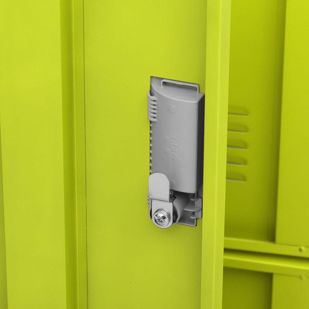vidaXL Locker Cabinet Light Gray and Green 35.4"x17.7"x36.4" Steel, 336443. Picture 6