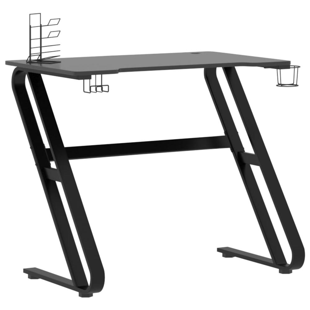 Gaming Desk with ZZ Shape Legs Black 35.4" x 23.6" x 29.5". Picture 1