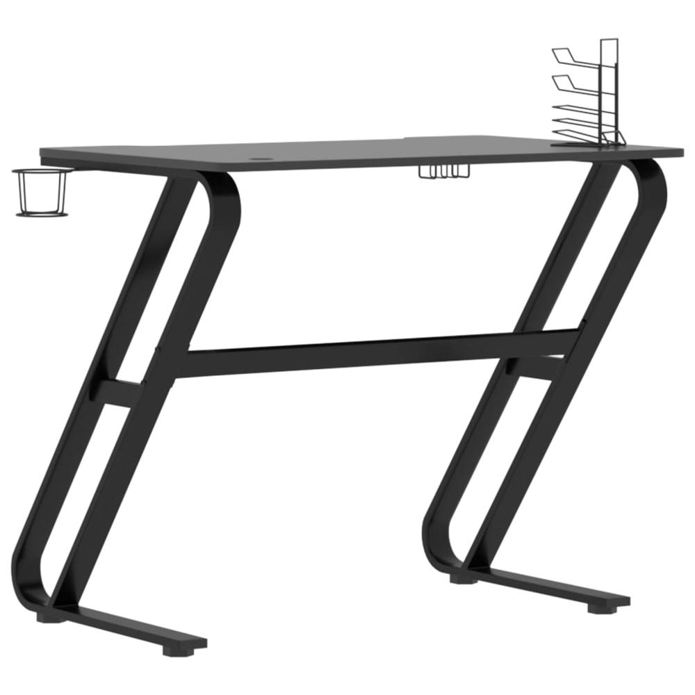 Gaming Desk with ZZ Shape Legs Black 35.4" x 23.6" x 29.5". Picture 3