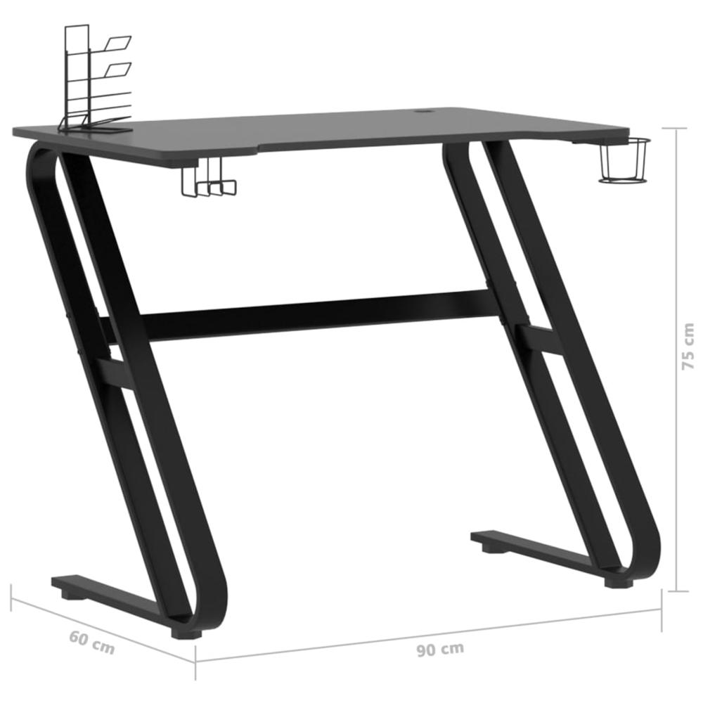 Gaming Desk with ZZ Shape Legs Black 35.4" x 23.6" x 29.5". Picture 8