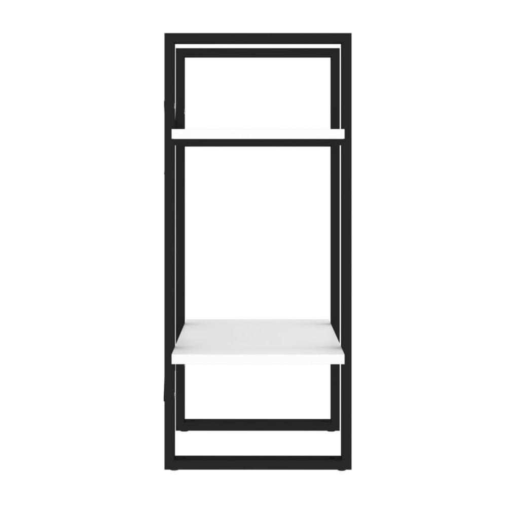 vidaXL 2-Tier Book Cabinet White 15.7"x11.8"x27.6" Engineered Wood. Picture 6