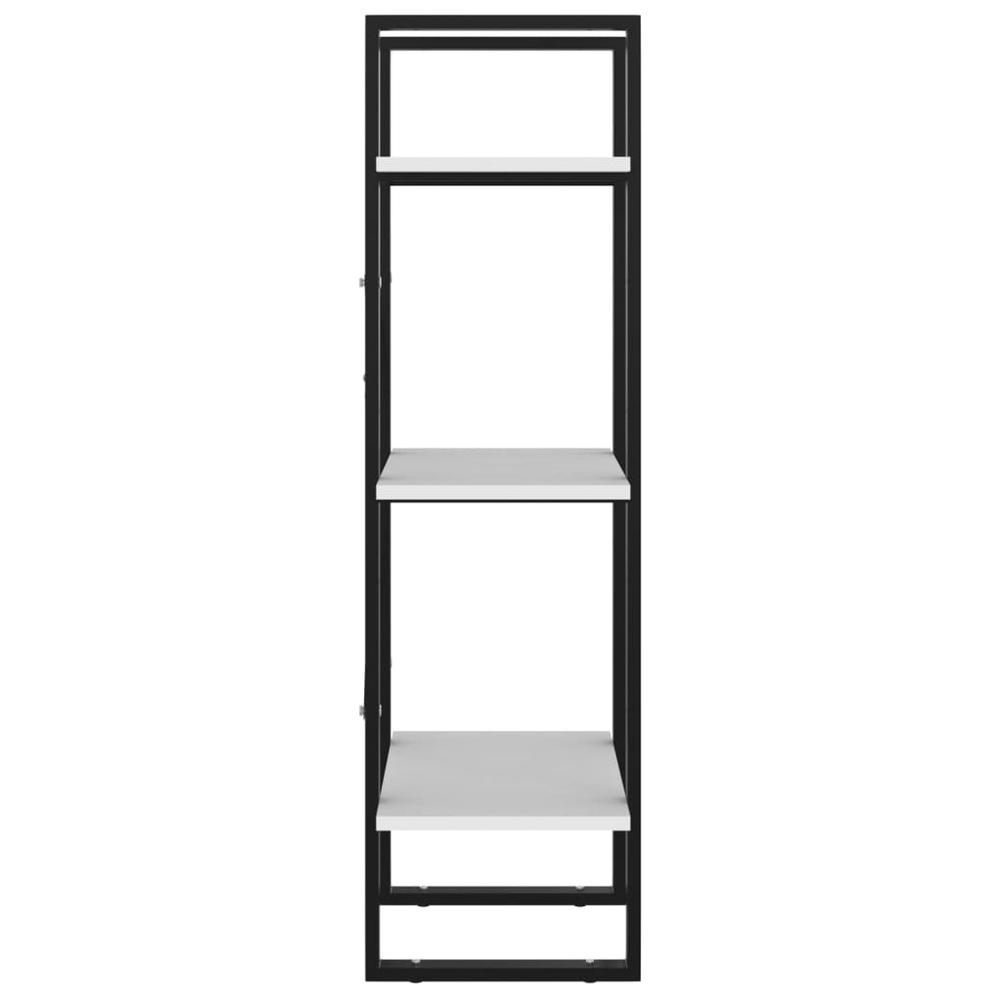 vidaXL 3-Tier Book Cabinet White 15.7"x11.8"x41.3" Engineered Wood. Picture 6