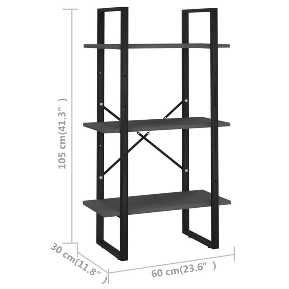 vidaXL Storage Shelf Gray 23.6"x11.8"x41.3" Engineered Wood. Picture 7