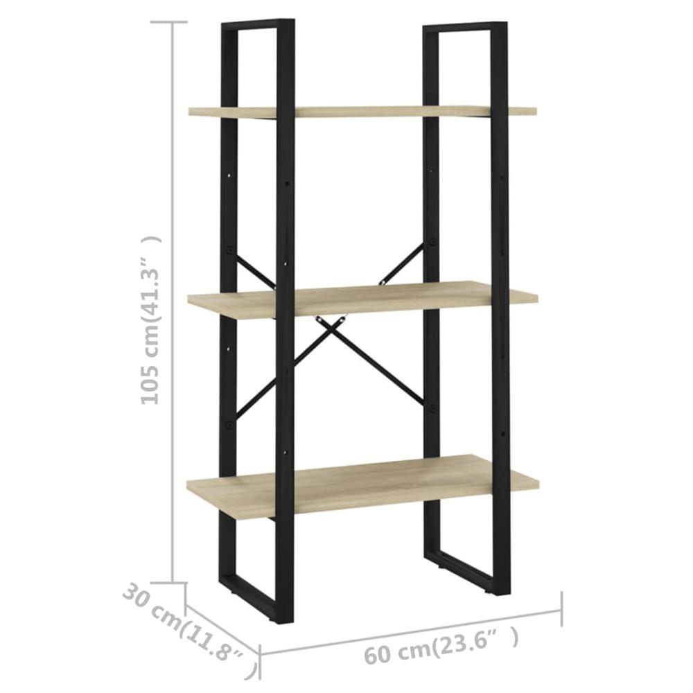 vidaXL Storage Shelf Sonoma Oak 23.6"x11.8"x41.3" Engineered Wood. Picture 7