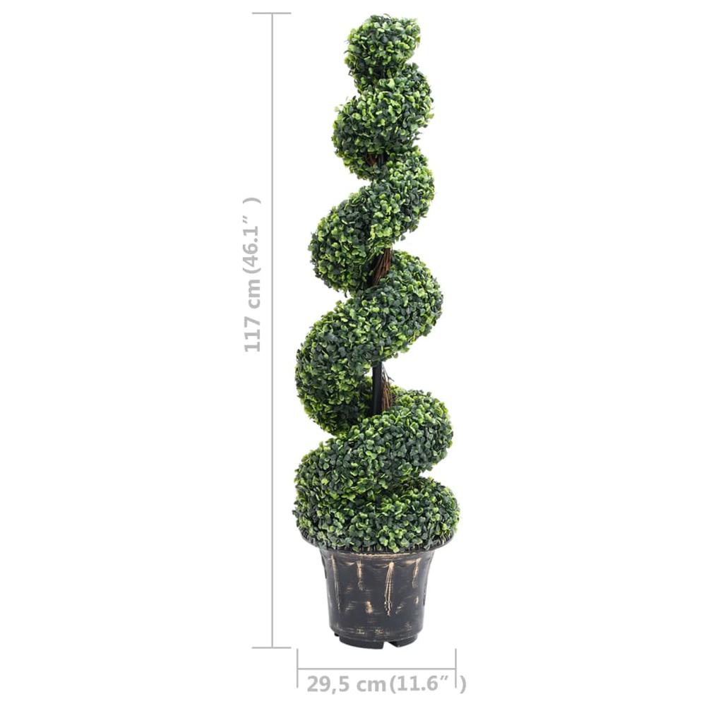 Artificial Boxwood Spiral Plant with Pot Green 46.1". Picture 4