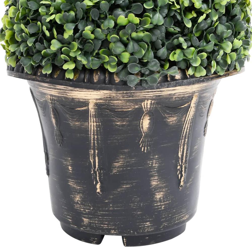 Artificial Boxwood Spiral Plant with Pot Green 35". Picture 3