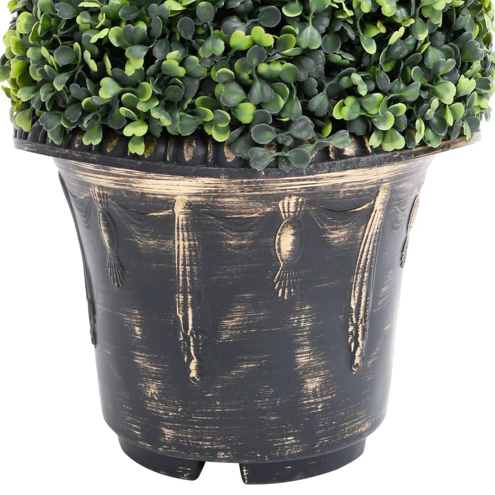 Artificial Boxwood Spiral Plant with Pot Green 23.2". Picture 3