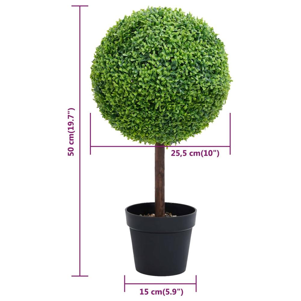 Artificial Boxwood Plant with Pot Ball Shaped Green 19.7". Picture 4