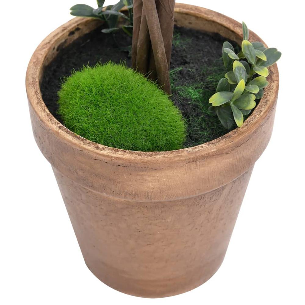 Artificial Boxwood Plants 2 pcs with Pots Ball Shaped Green 13". Picture 3