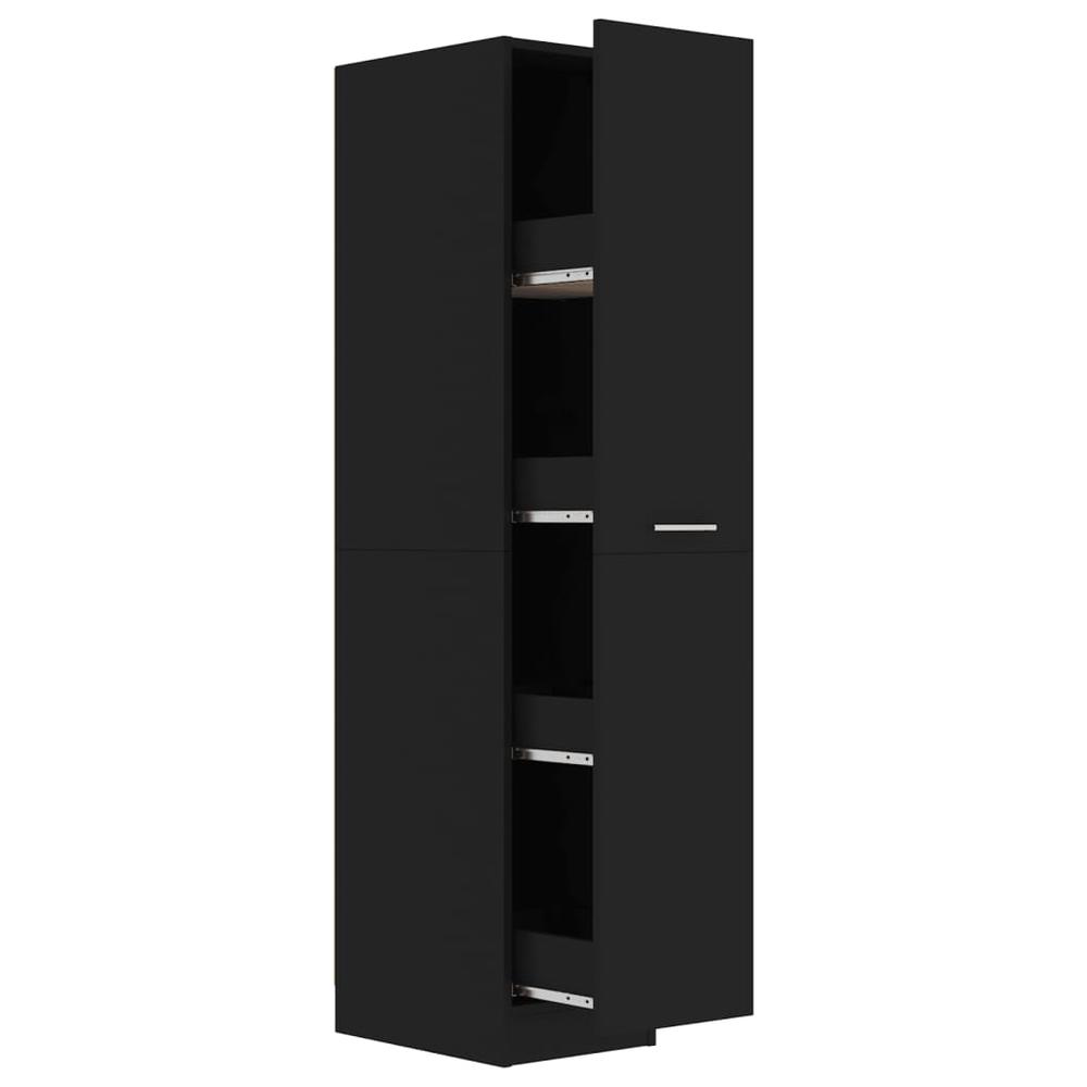 Apothecary Cabinet Black 11.8"x16.7"x59.1" Engineered Wood. Picture 1