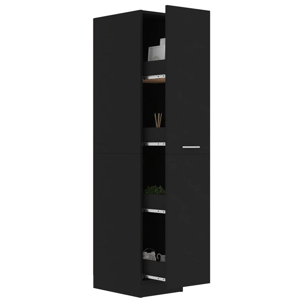 Apothecary Cabinet Black 11.8"x16.7"x59.1" Engineered Wood. Picture 3