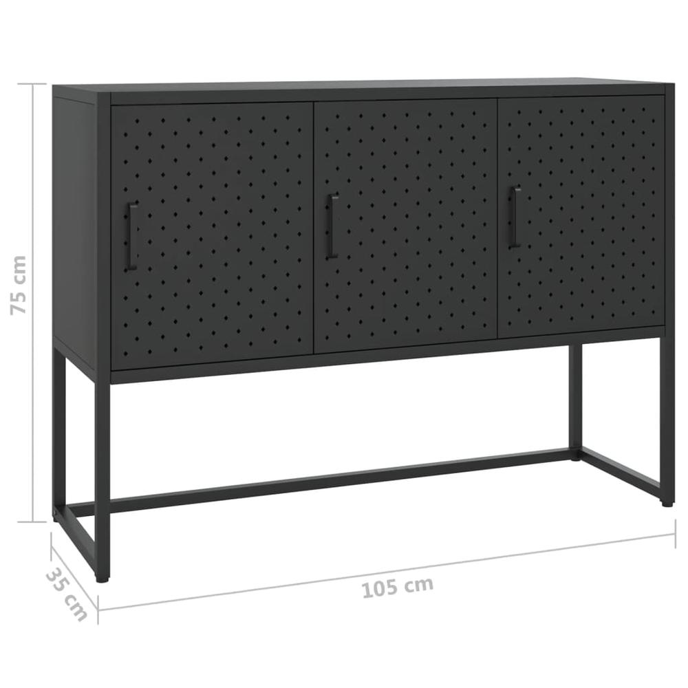 Sideboard Black 41.3"x13.8"x29.5" Steel. Picture 10
