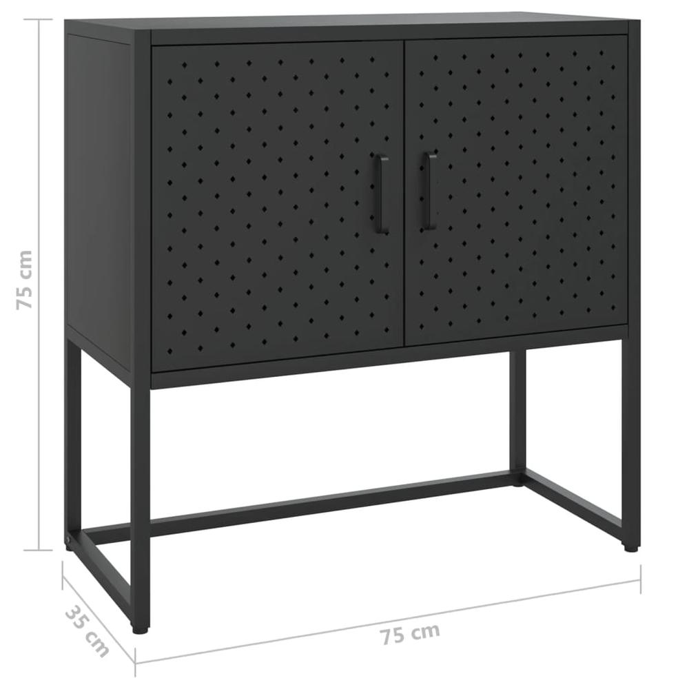 Sideboard Black 29.5"x13.8"x29.5" Steel. Picture 10
