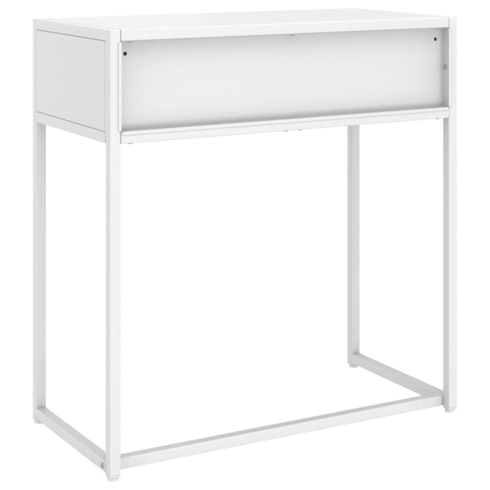 vidaXL Console Table White 28.3"x13.8"x29.5" Steel. Picture 5