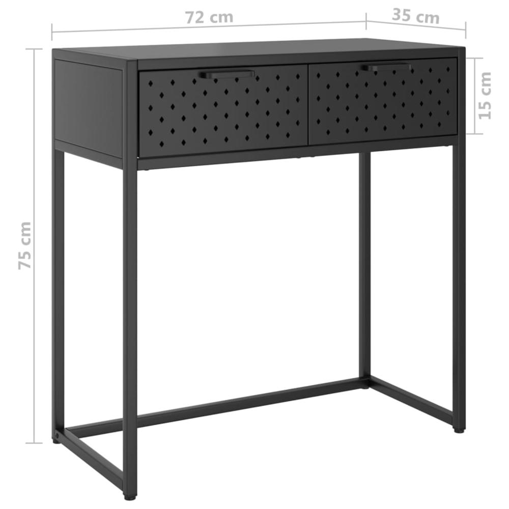 vidaXL Console Table Anthracite 28.3"x13.8"x29.5" Steel. Picture 9