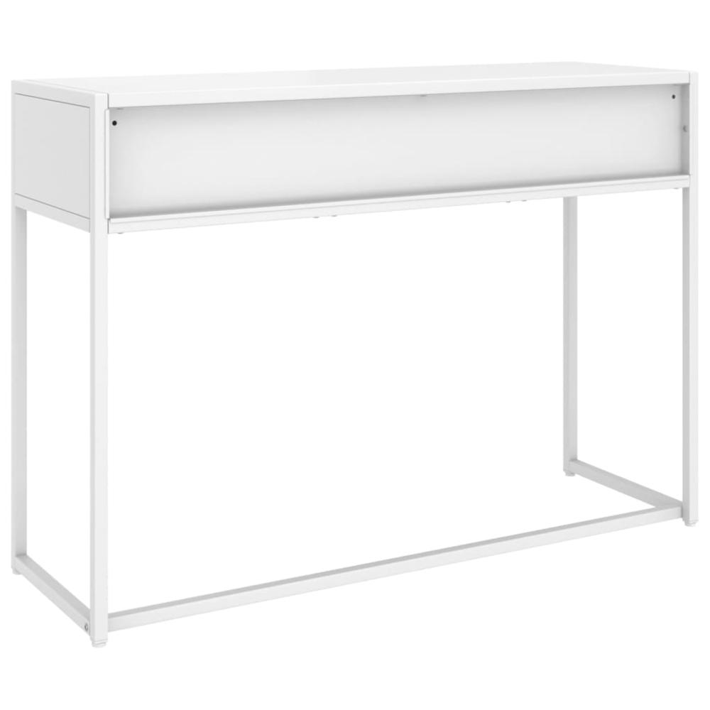 vidaXL Console Table White 41.7"x13.8"x29.5" Steel. Picture 5