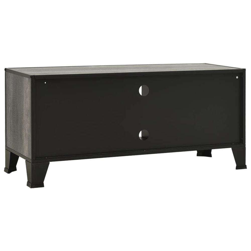 vidaXL TV Cabinet Gray 41.3"x14.2"x18.5" Metal and MDF. Picture 5