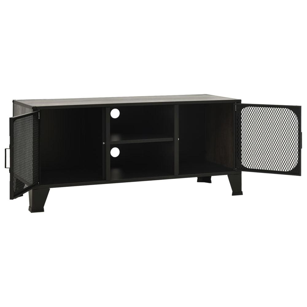 vidaXL TV Cabinet Gray 41.3"x14.2"x18.5" Metal and MDF. Picture 6