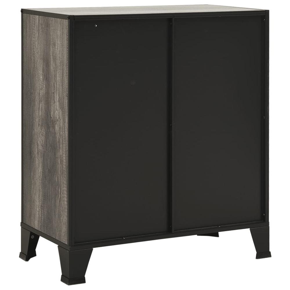 vidaXL Storage Cabinet Gray 28.3"x14.2"x32.3" Metal and MDF, 335912. Picture 5