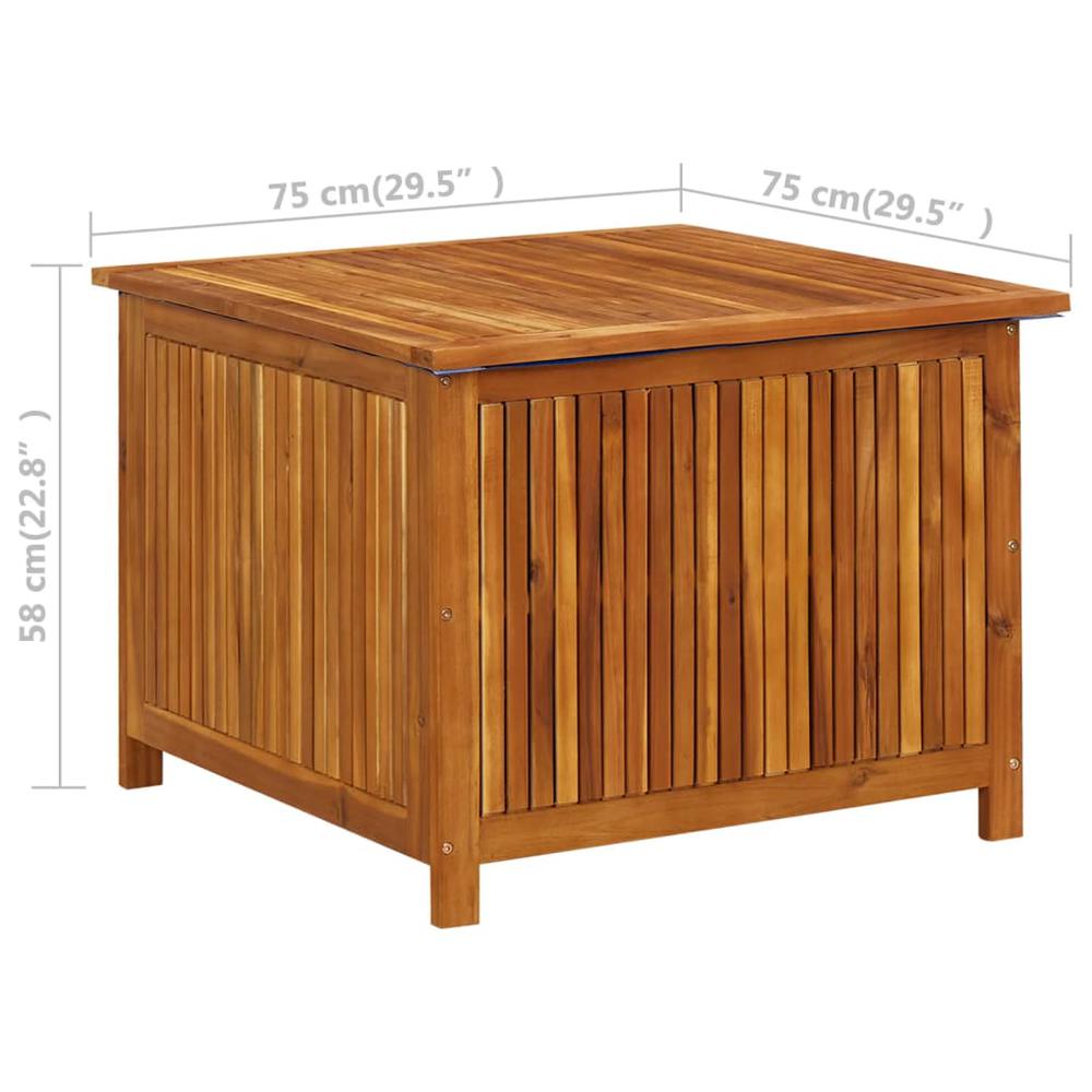 vidaXL Patio Storage Box 29.5"x29.5"x22.8" Solid Acacia Wood. Picture 8