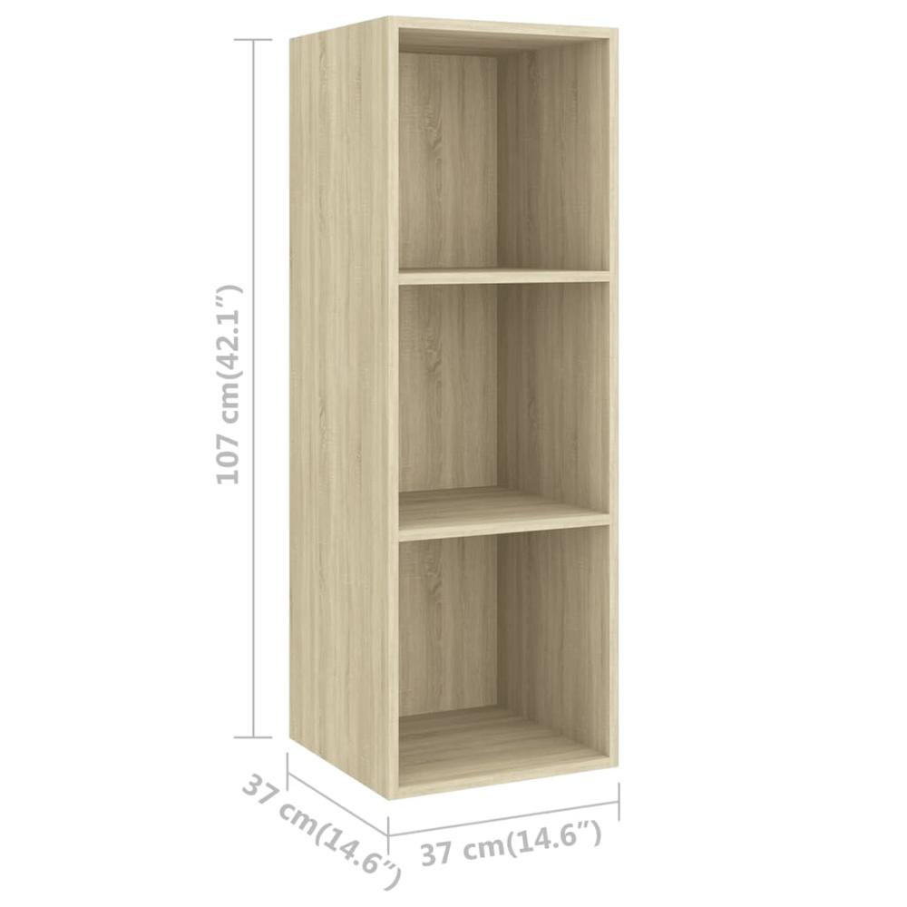 vidaXL 2 Piece TV Cabinet Set Sonoma Oak Engineered Wood, 3079793. Picture 6