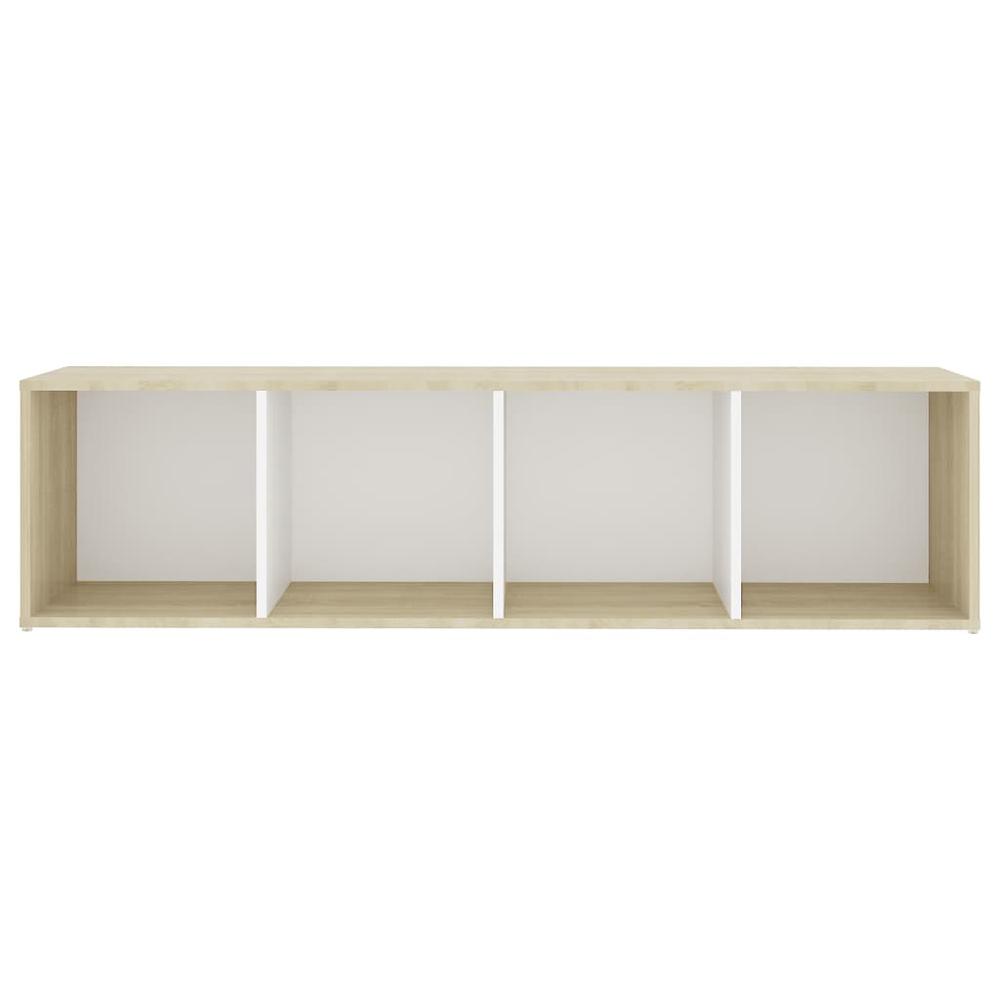 vidaXL TV Cabinets 2pcs White & Sonoma Oak 56.1"x13.8"x14.4" Engineered Wood. Picture 5