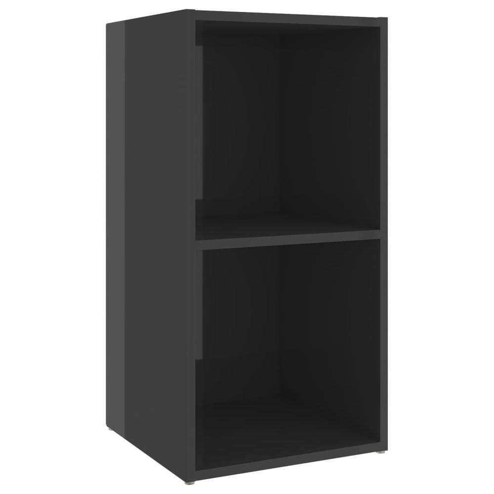 vidaXL TV Cabinets 2 pcs High Gloss Gray 28.3"x13.8"x14.4" Engineered Wood, 3079951. Picture 6