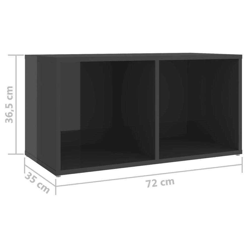 vidaXL TV Cabinets 2 pcs High Gloss Gray 28.3"x13.8"x14.4" Engineered Wood, 3079951. Picture 8