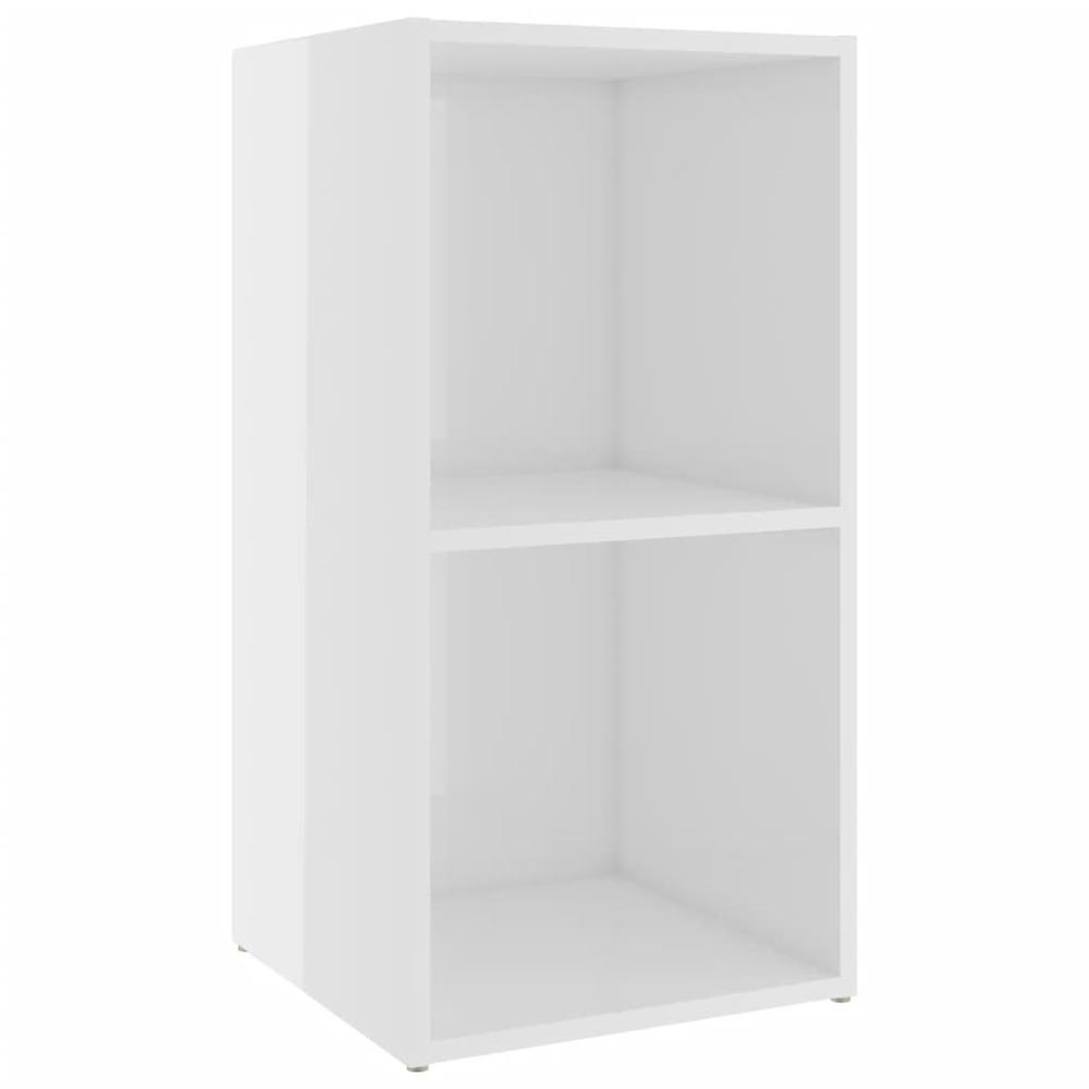 vidaXL TV Cabinets 4 pcs High Gloss White 28.3"x13.8"x14.4" Engineered Wood. Picture 6