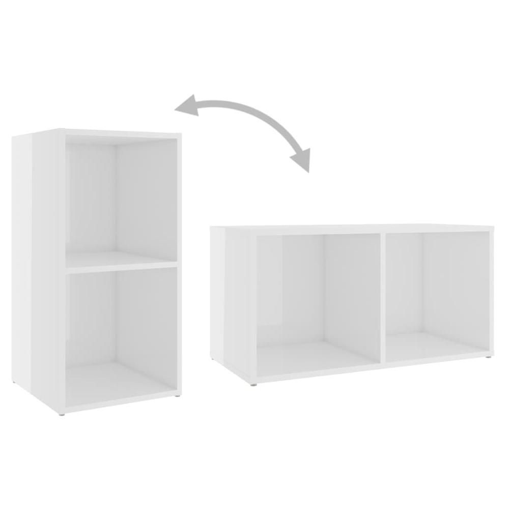 vidaXL TV Cabinets 4 pcs High Gloss White 28.3"x13.8"x14.4" Engineered Wood. Picture 7