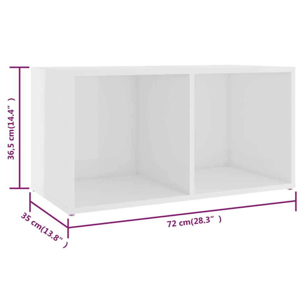 vidaXL TV Cabinets 4 pcs High Gloss White 28.3"x13.8"x14.4" Engineered Wood. Picture 8