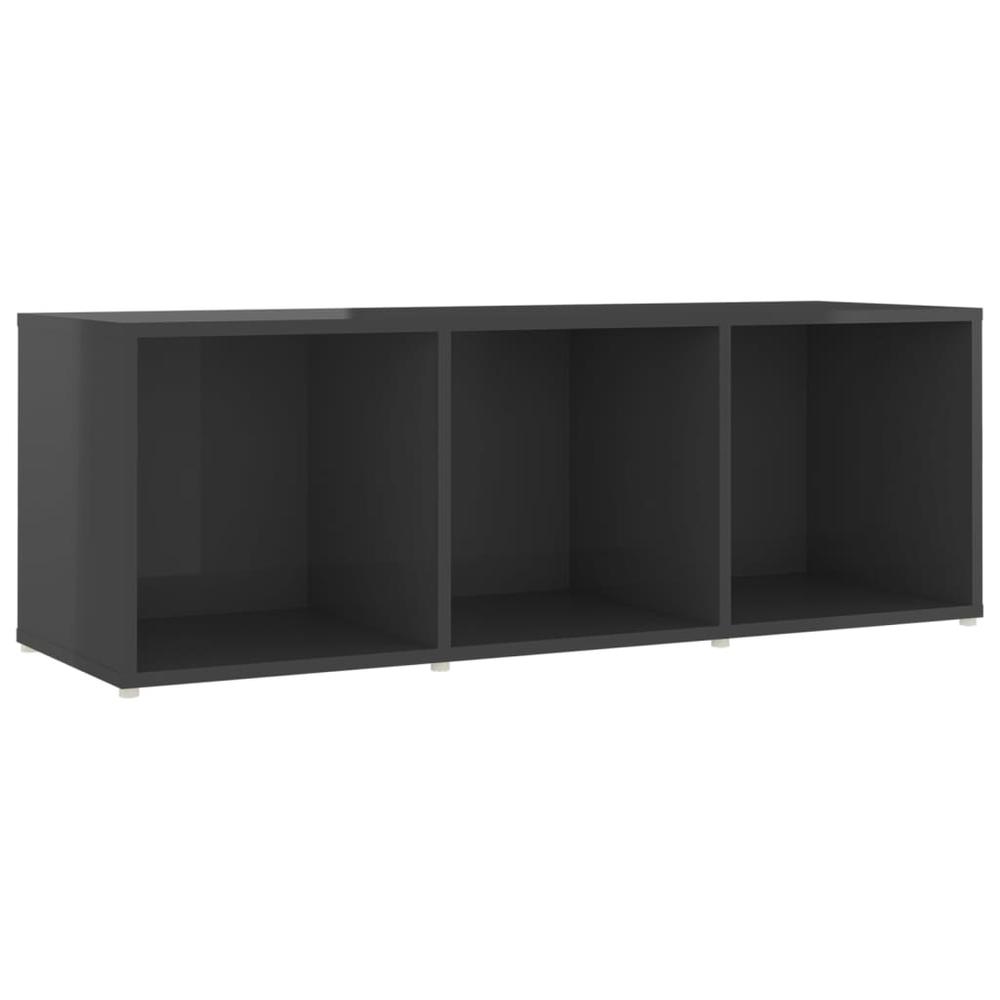 vidaXL 4 Piece TV Cabinet Set High Gloss Gray Engineered Wood, 3080077. Picture 6