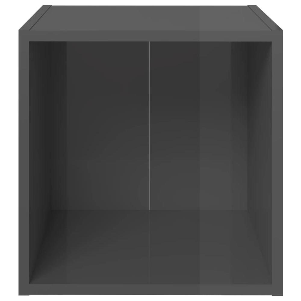 vidaXL 3 Piece TV Cabinet Set High Gloss Gray Engineered Wood, 3080086. Picture 9