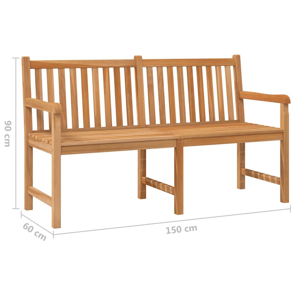vidaXL Patio Bench 59.1" Solid Teak Wood, 316623. Picture 7