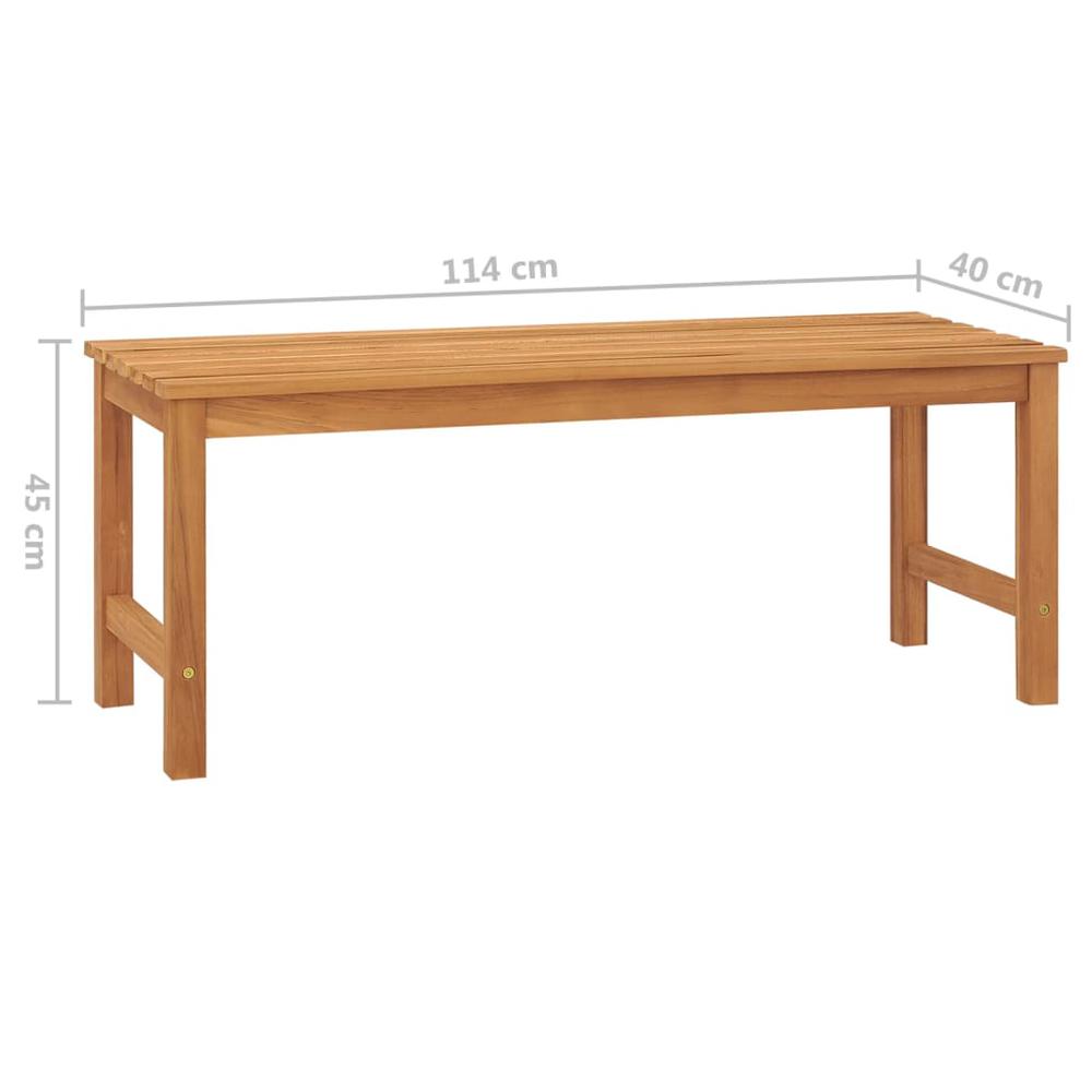 vidaXL Patio Bench 44.9" Solid Teak Wood, 316626. Picture 6