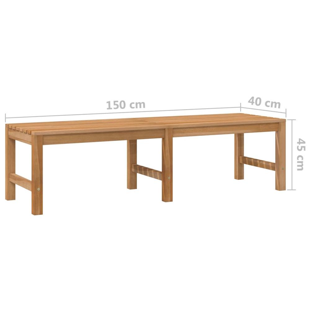 vidaXL Patio Bench 59.1" Solid Teak Wood, 316627. Picture 6