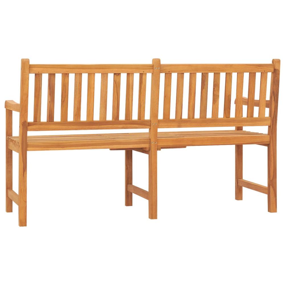 vidaXL 3-Seater Patio Bench with Table 59.1" Solid Teak Wood. Picture 5