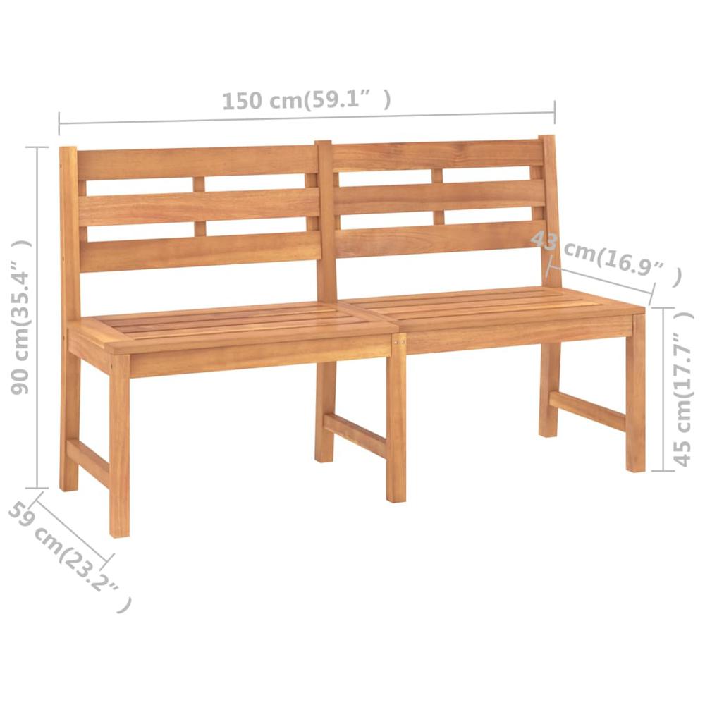 vidaXL Patio Bench 59.1" Solid Teak Wood, 316635. Picture 7