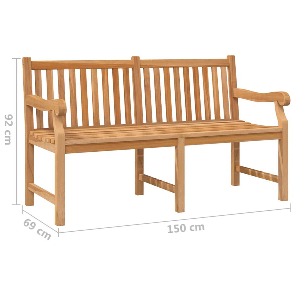 Patio Bench 59.1" Solid Teak Wood. Picture 6