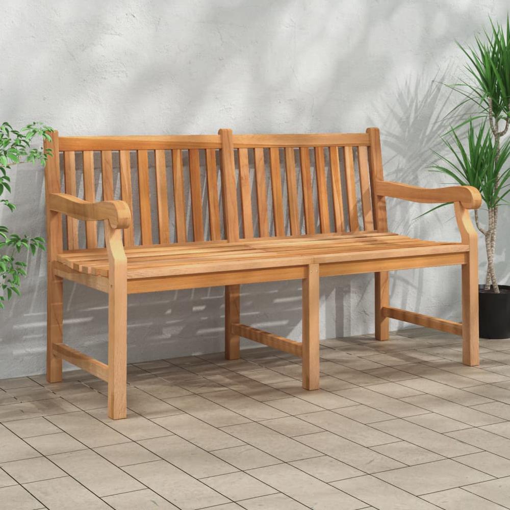 Patio Bench 59.1" Solid Teak Wood. Picture 7