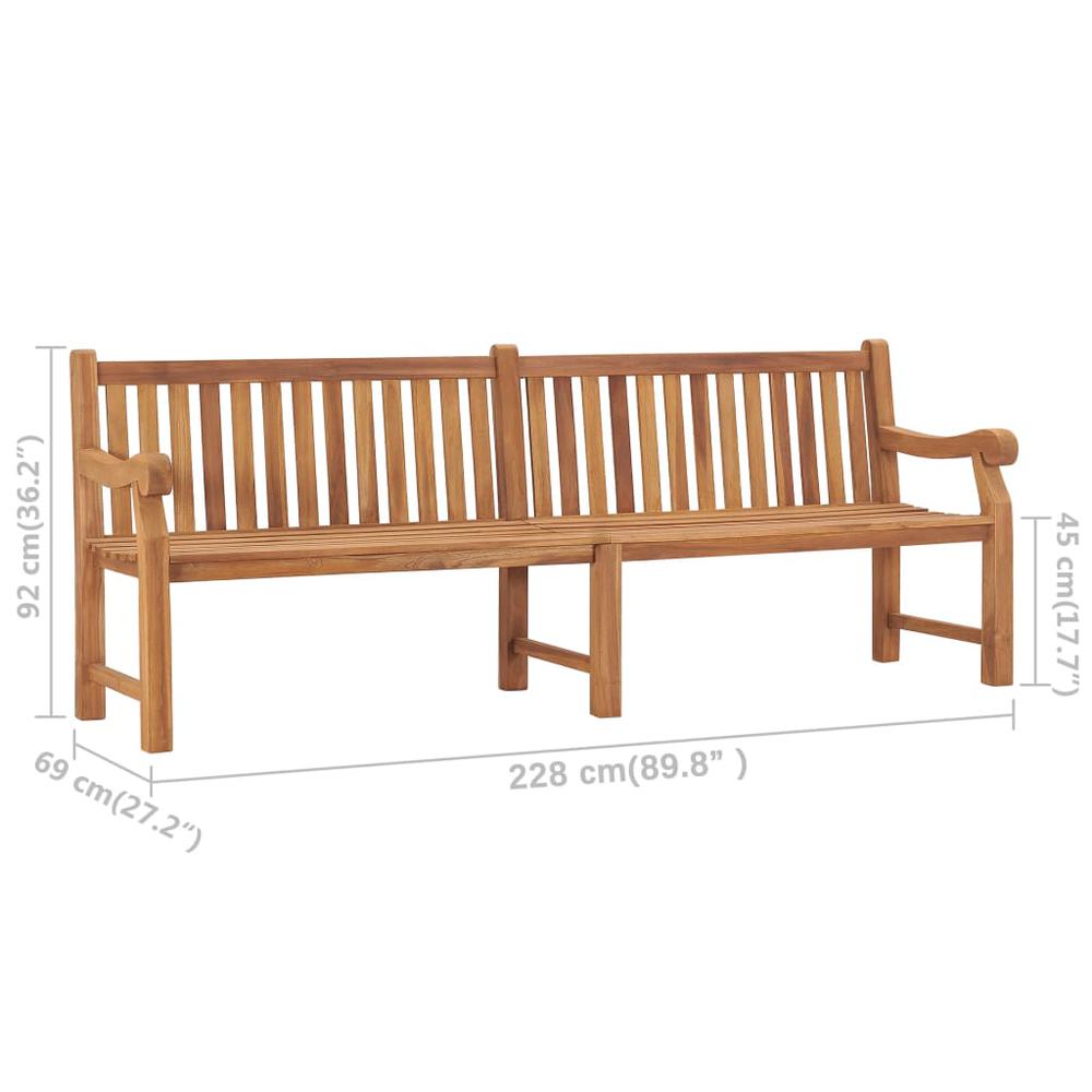 vidaXL Patio Bench 89.8" Solid Teak Wood, 316640. Picture 7