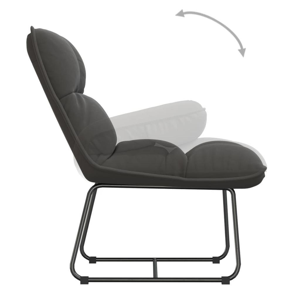 vidaXL Leisure Chair with Metal Frame Dark Gray Velvet. Picture 6