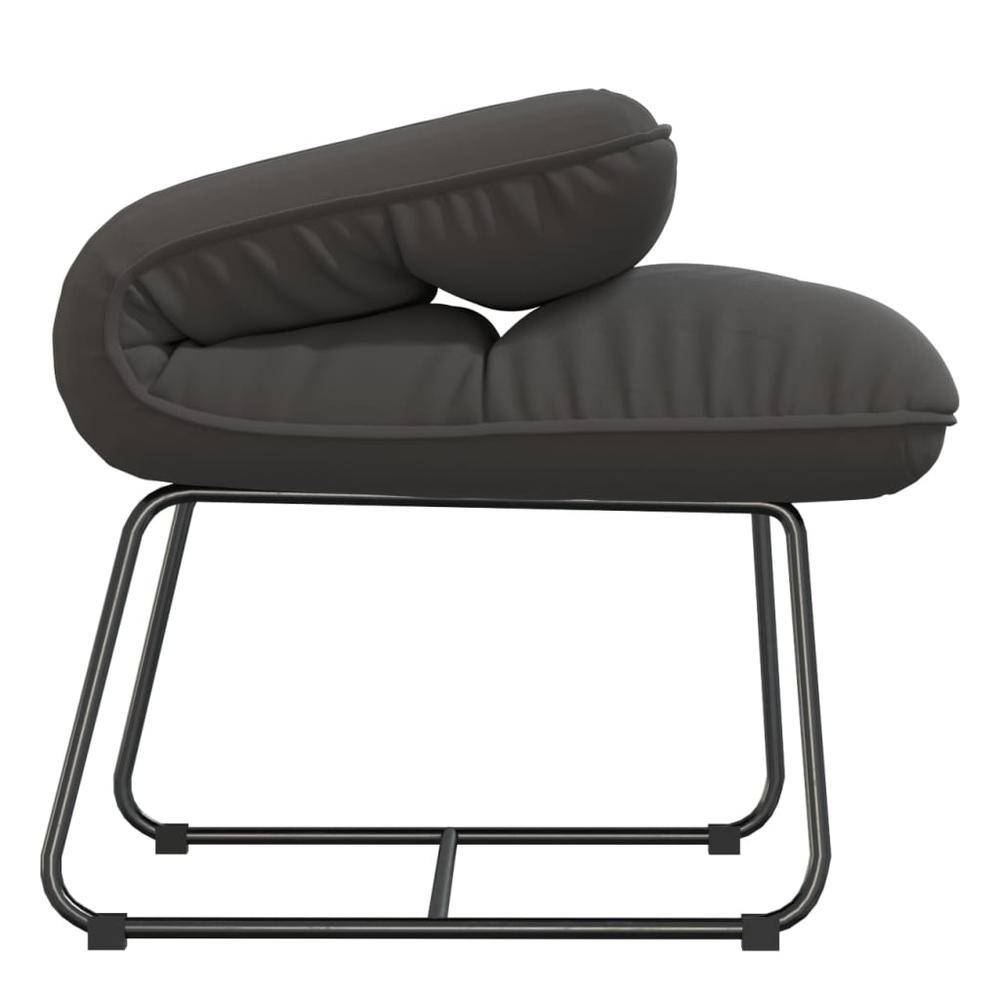 vidaXL Leisure Chair with Metal Frame Dark Gray Velvet. Picture 7