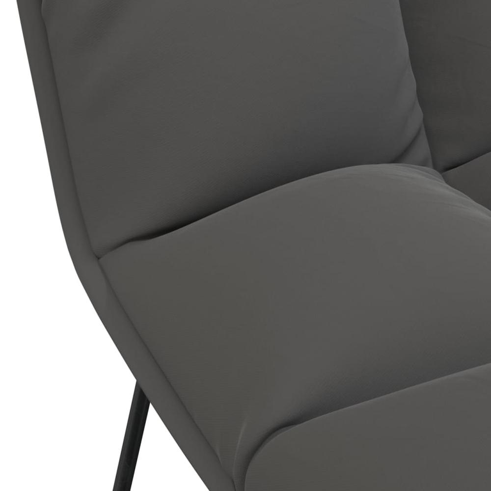 vidaXL Leisure Chair with Metal Frame Dark Gray Velvet. Picture 8