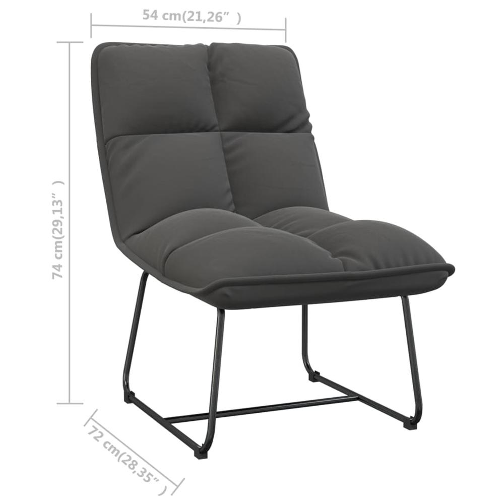 vidaXL Leisure Chair with Metal Frame Dark Gray Velvet. Picture 10