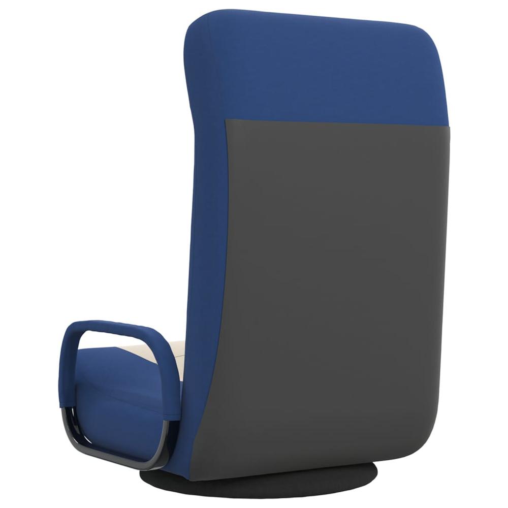 vidaXL Swivel Floor Chair Blue and Cream Fabric. Picture 5