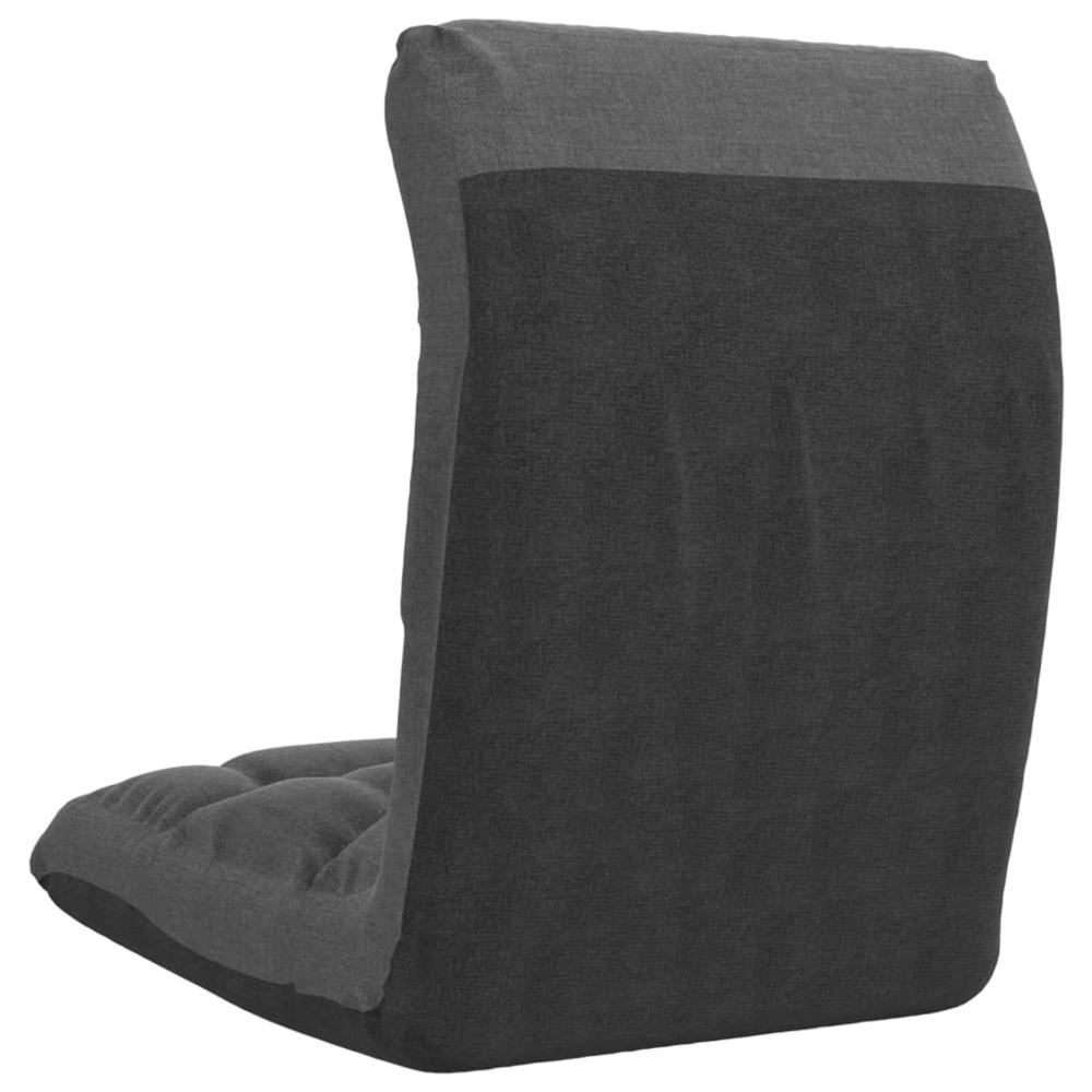 vidaXL Folding Floor Chair Dark Gray Fabric, 336585. Picture 5